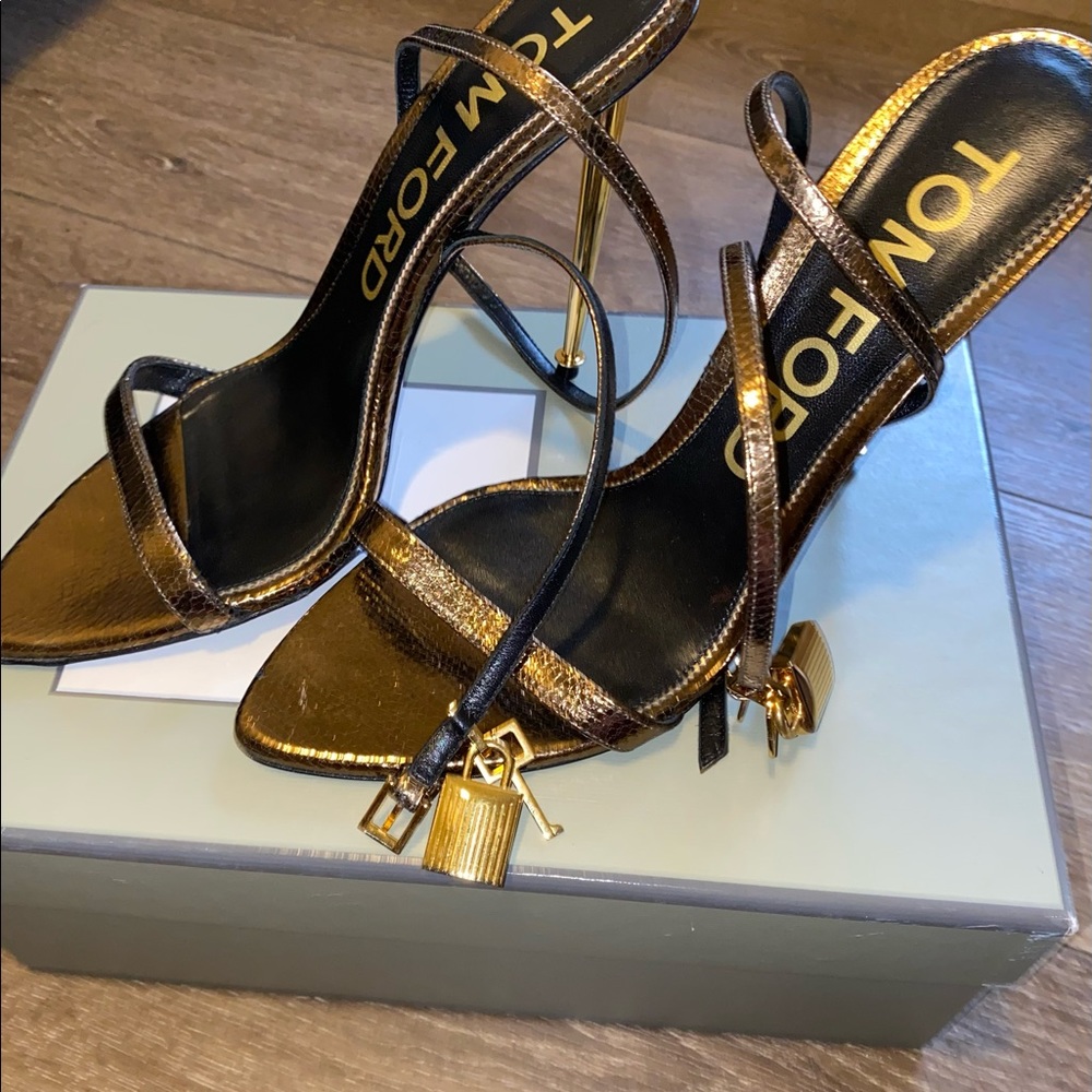 Tom Ford Pad Lock Heel lightly worn, comes with tags, dust bag, and box